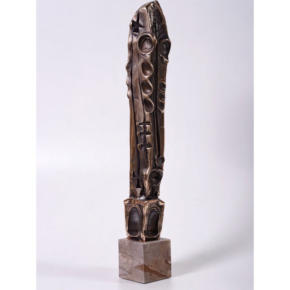 Stâlpnic IV - sculptură în bronz, artist Liviu Bumbu